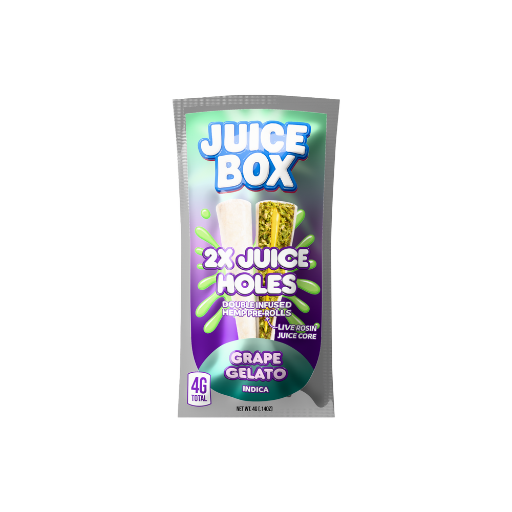 Juice Holes | 2x 2G Double Infused Hemp Pre Rolls | Grape Gelato
