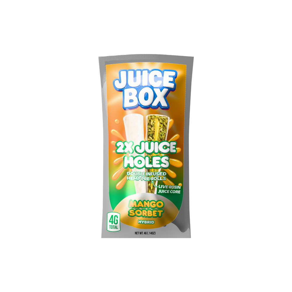 Juice Holes | 2x 2G Double Infused Hemp Pre Rolls | Mango Sorbet