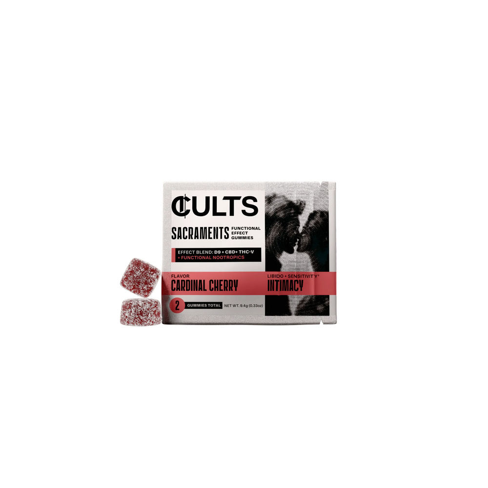 Cults Sacraments Cardinal Cherry Intimacy functional gummies 2-pack with gummies shown