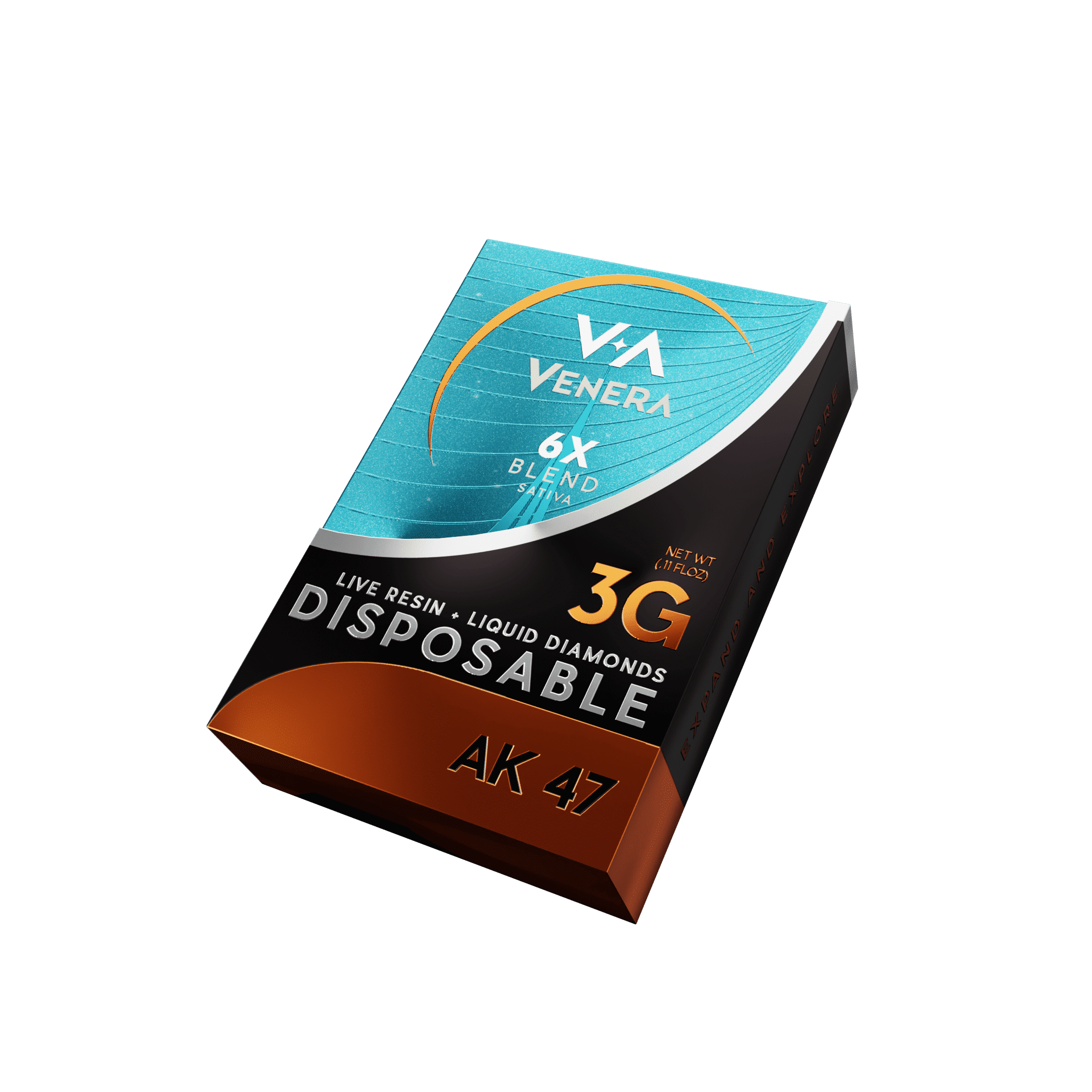 Live Resin + Liquid Diamonds 3g Disposable – Ak47 (Sativa) Venera