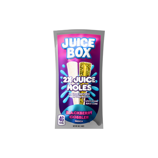 Juice Holes | 2x 2G Double Infused Hemp Pre Rolls | Blackberry Cobbler