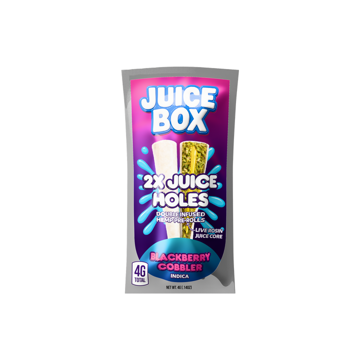 Juice Holes | 2x 2G Double Infused Hemp Pre Rolls | Blackberry Cobbler