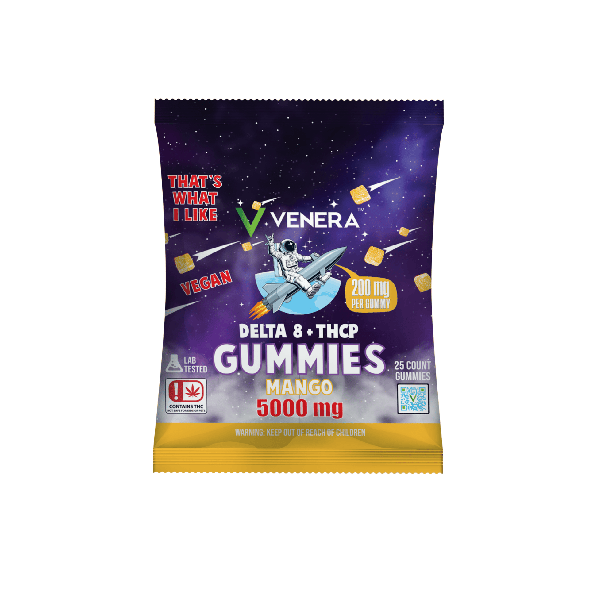 Delta 8 + THCP – Vegan Gummies 5000mg – Mango - Venera