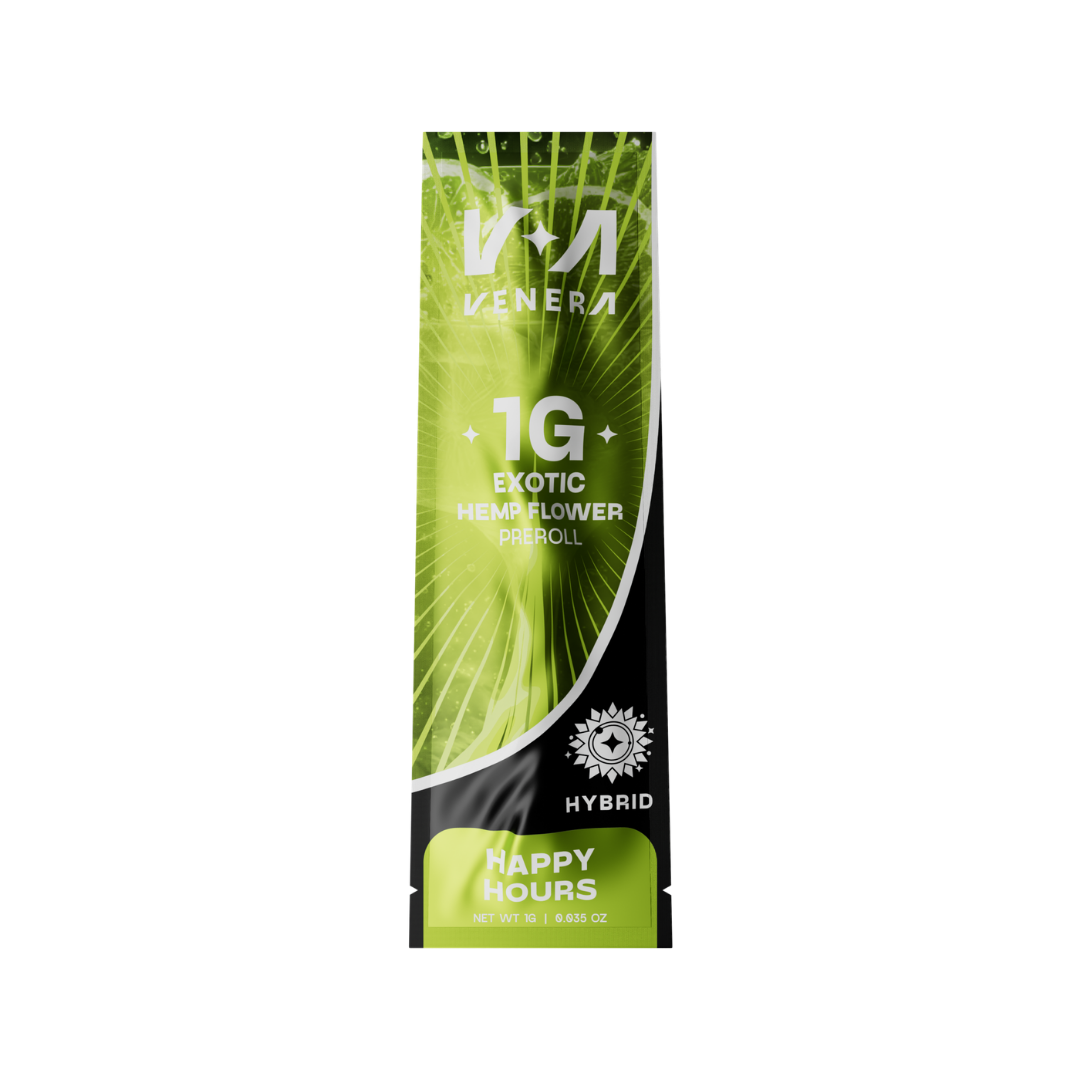 1g Exotic Hemp Flower Preroll - Happy Hours