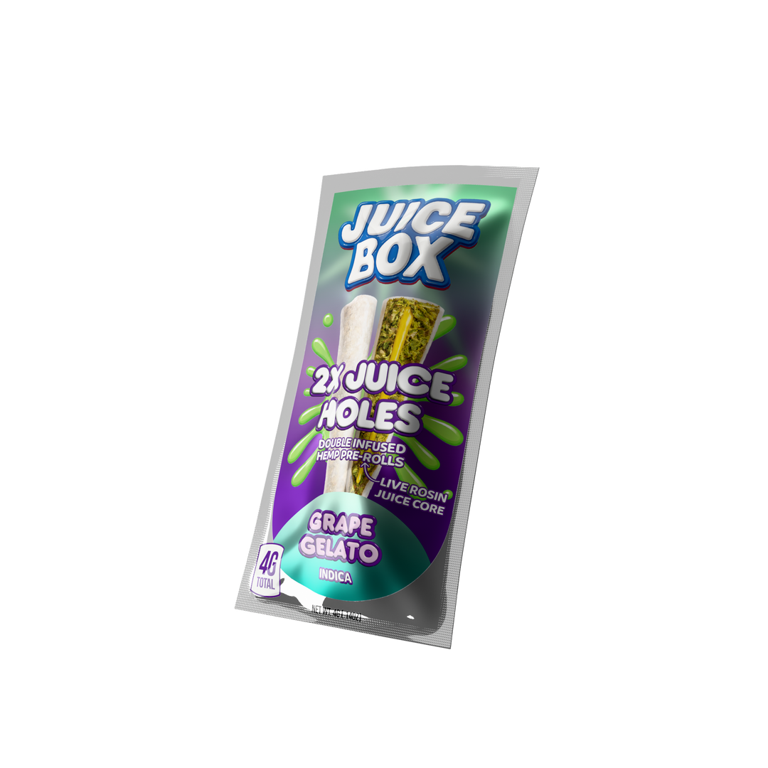 Juice Holes | 2x 2G Double Infused Hemp Pre Rolls | Grape Gelato