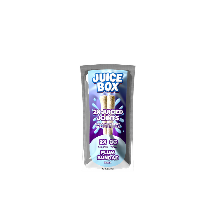Juice Joints | 2x 1.5G Diamond Infused Hemp Pre Rolls | Plum Sundae