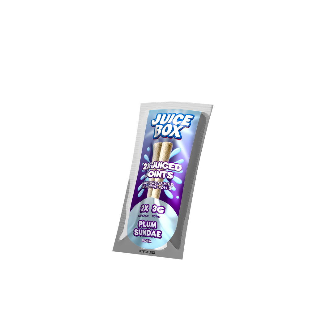 Juice Joints | 2x 1.5G Diamond Infused Hemp Pre Rolls | Plum Sundae