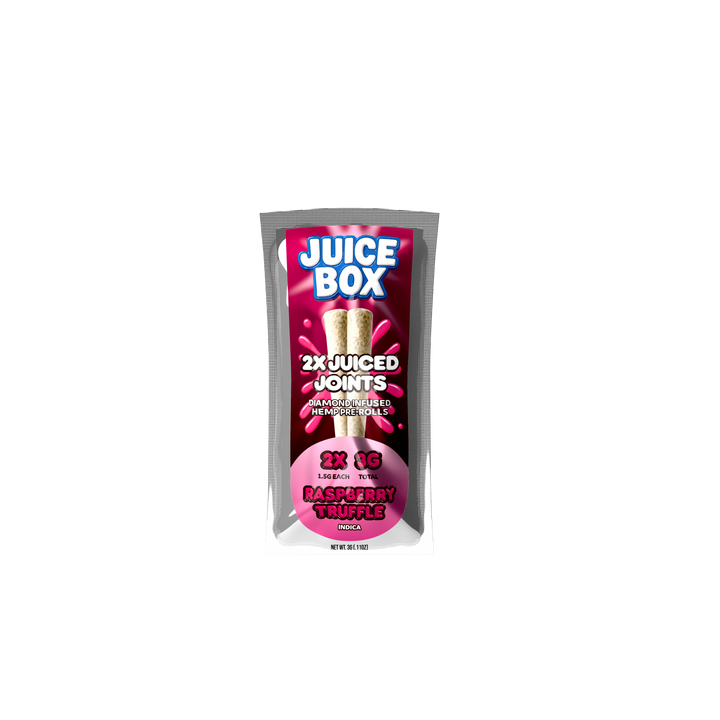 Juice Joints | 2x 1.5G Diamond Infused Hemp Pre Rolls | Raspberry Truffle