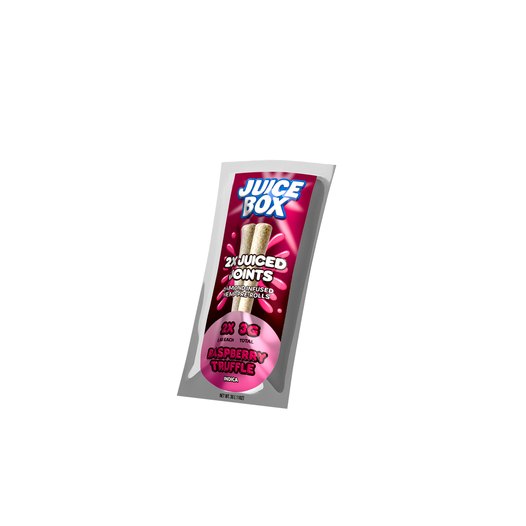 Juice Joints | 2x 1.5G Diamond Infused Hemp Pre Rolls | Raspberry Truffle