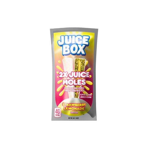 Juice Holes | 2x 2G Double Infused Hemp Pre Rolls | Strawberry Lemonade