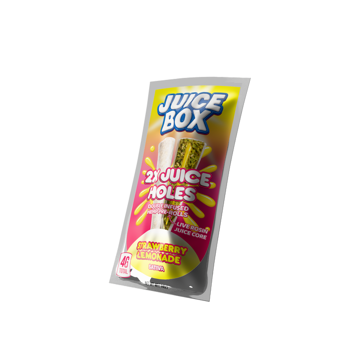 Juice Holes | 2x 2G Double Infused Hemp Pre Rolls | Strawberry Lemonade