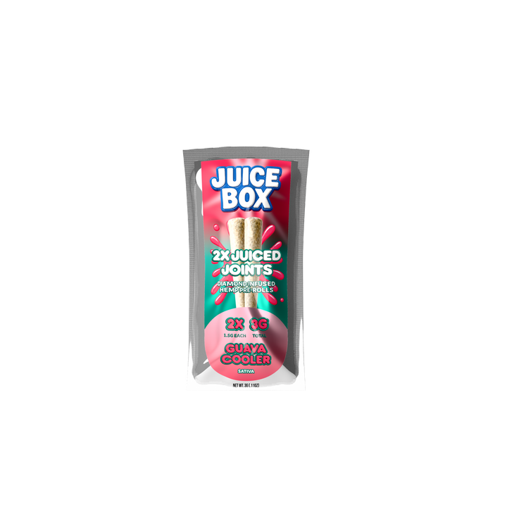 Juice Joints | 2x 1.5G Diamond Infused Hemp Pre Rolls | Guava Cooler