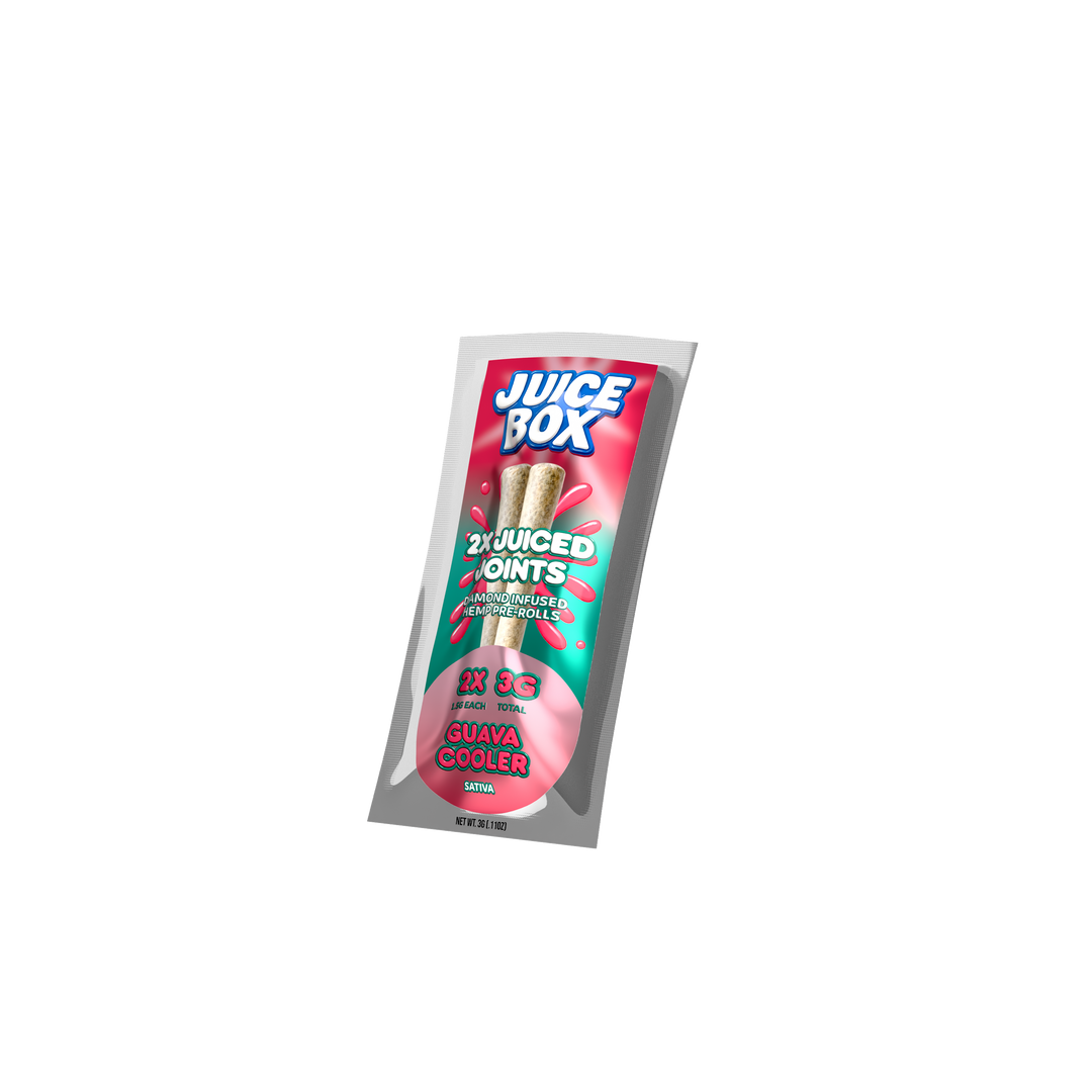 Juice Joints | 2x 1.5G Diamond Infused Hemp Pre Rolls | Guava Cooler