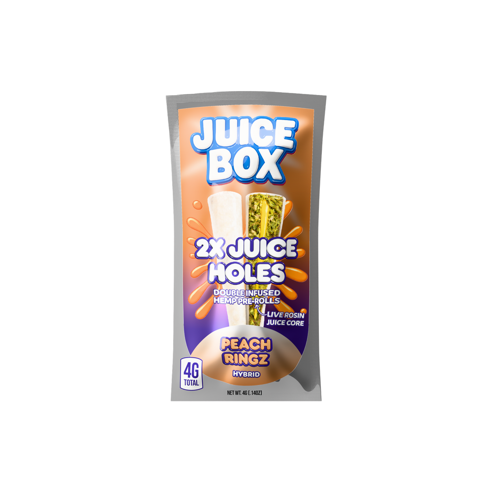 Juice Holes | 2x 2G Double Infused Hemp Pre Rolls | Peach Ringz