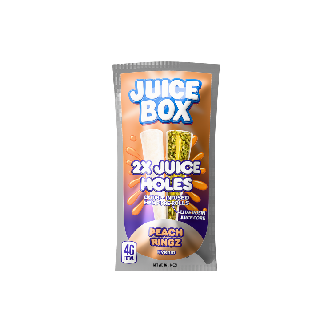 Juice Holes | 2x 2G Double Infused Hemp Pre Rolls | Peach Ringz