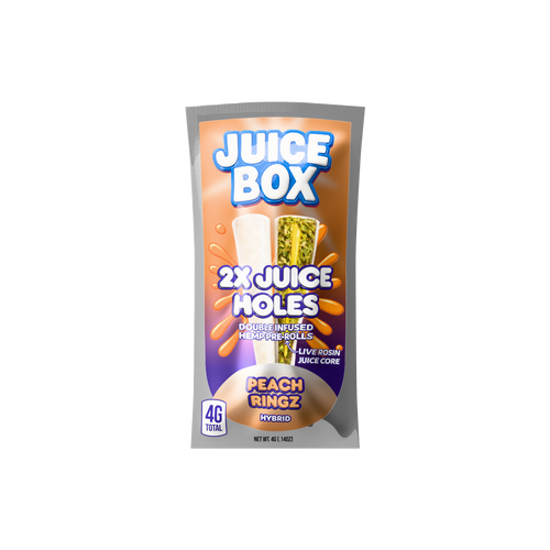 Juice Holes | 2x 2G Double Infused Hemp Pre Rolls | Peach Ringz