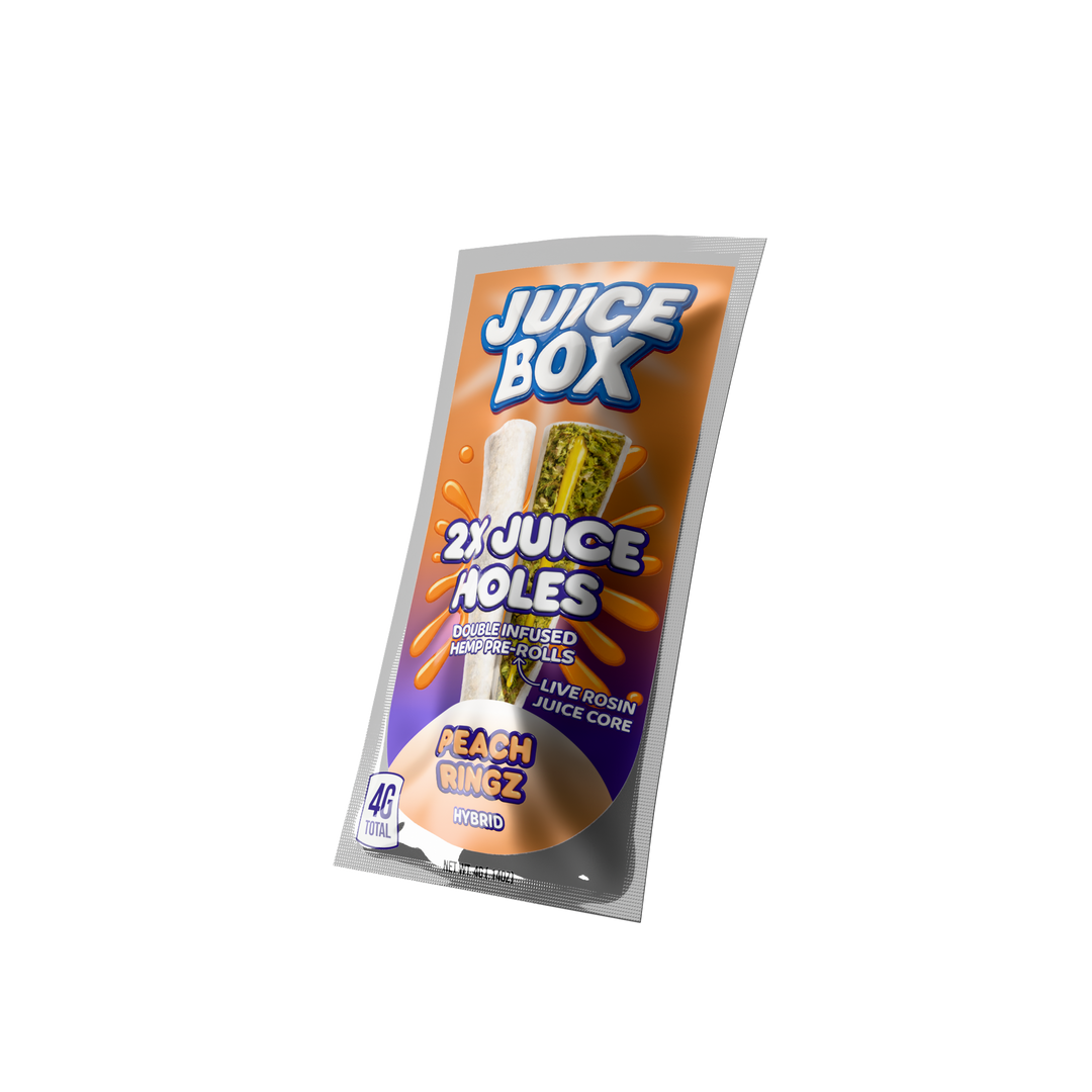 Juice Holes | 2x 2G Double Infused Hemp Pre Rolls | Peach Ringz