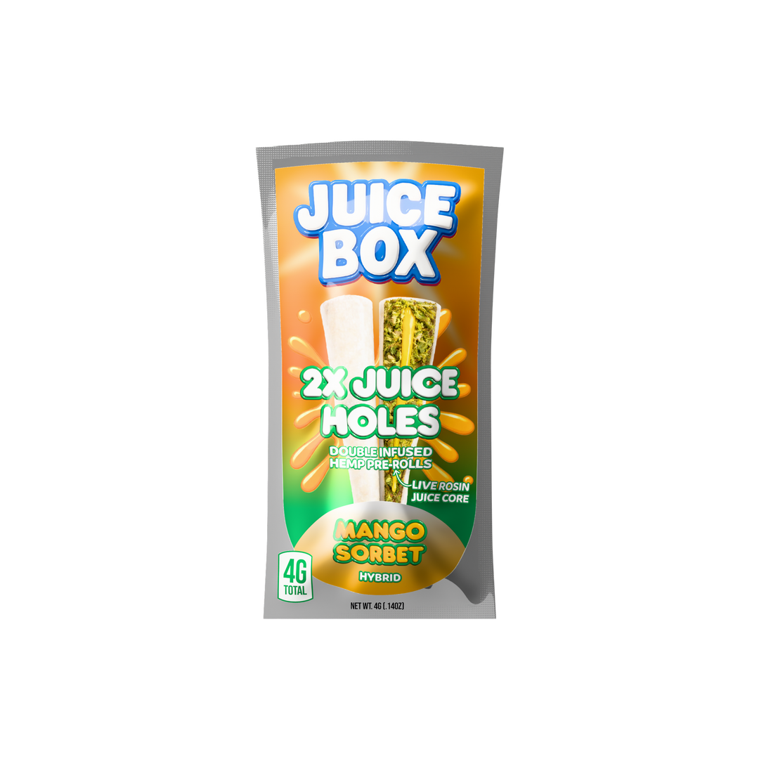Juice Holes | 2x 2G Double Infused Hemp Pre Rolls | Mango Sorbet