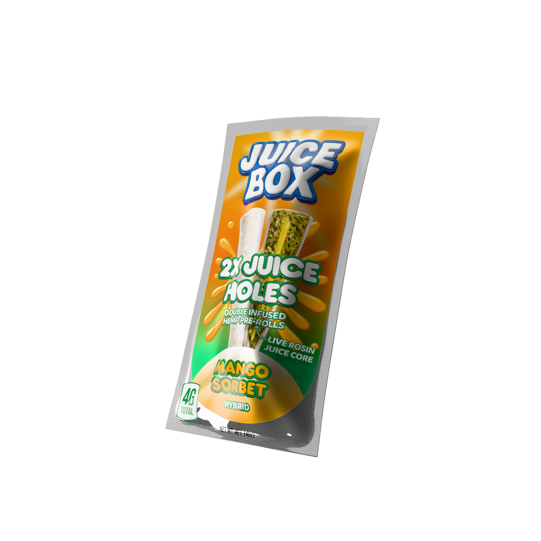Juice Holes | 2x 2G Double Infused Hemp Pre Rolls | Mango Sorbet