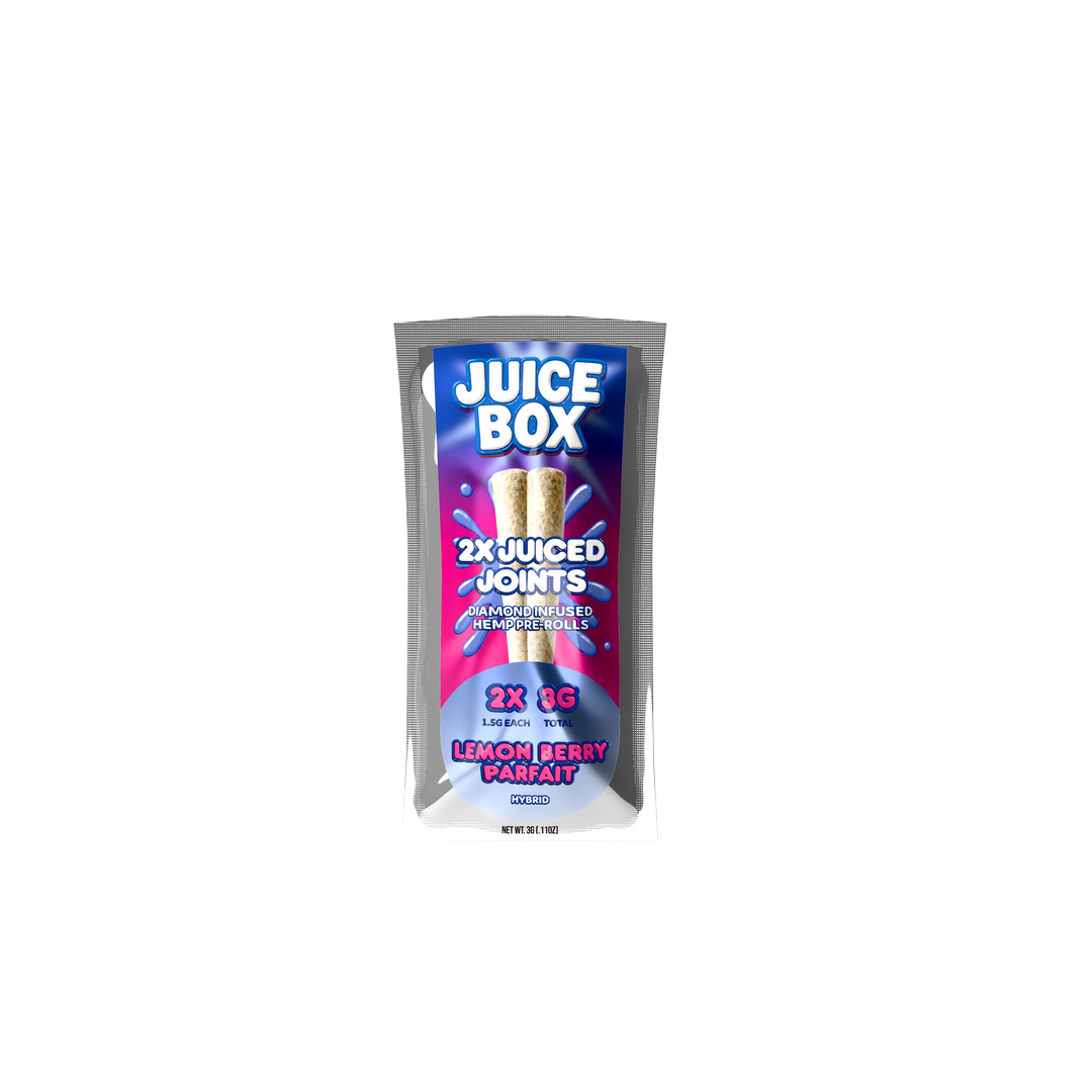 Juice Joints | 2x 1.5G Diamond Infused Hemp Pre Rolls | Lemon Berry Parfait
