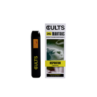 CULTS 2G Mantras Inspiration Lemonhead disposable vape pen and box with abstract art
