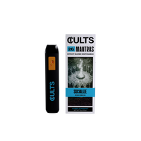 CULTS 2G Mantras Socialize Berry Mochi vape and box, hybrid dominant disposable
