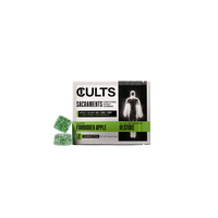 CULTS Sacraments Restore gummies, Forbidden Apple flavor, 2-pack on black background