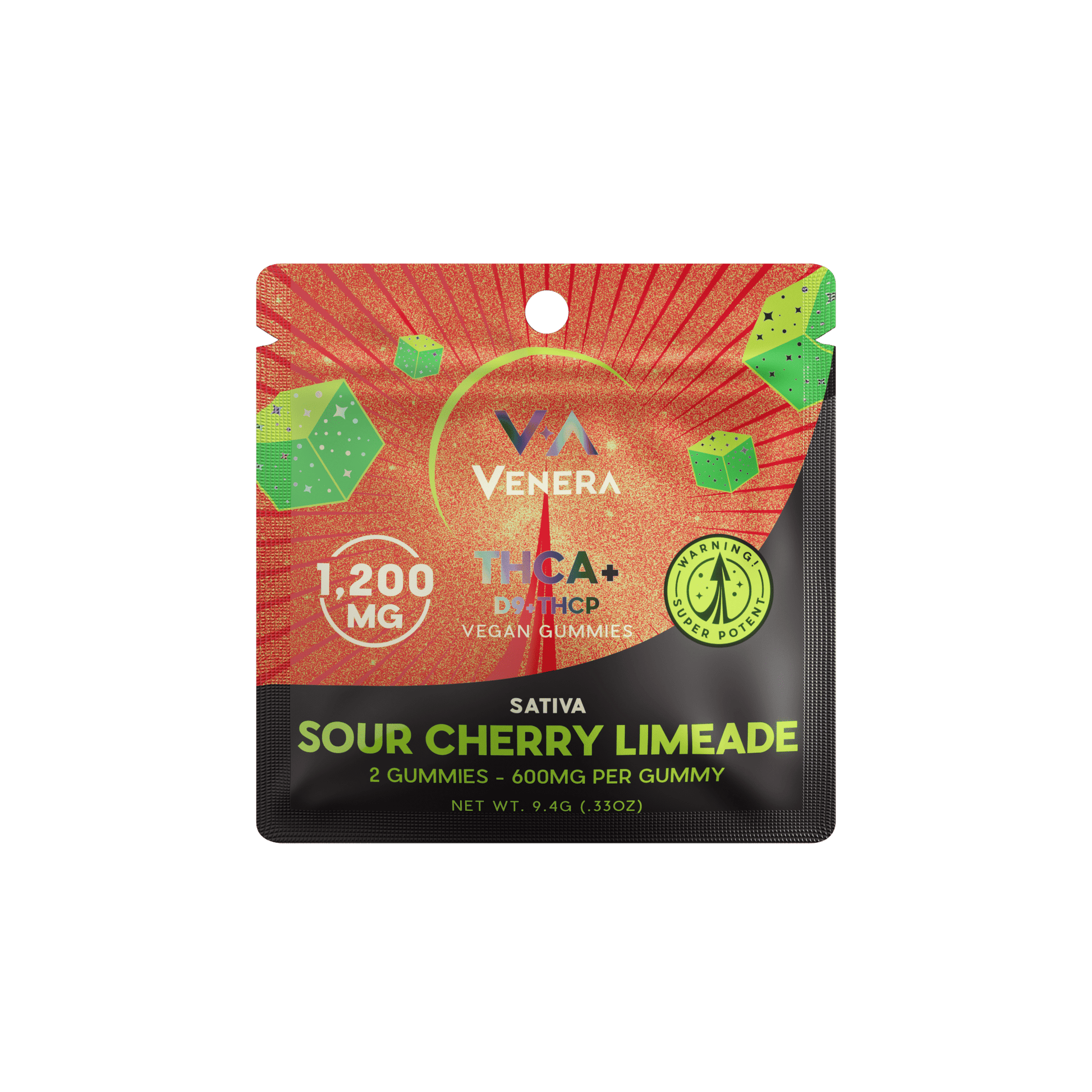 D9 THCP + THCA Gummies - Sour Cherry Limeade - 2ct