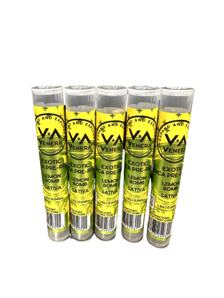 Lemon Bomb Sativa Exotic THCA Pre Rolls – 5 Joints